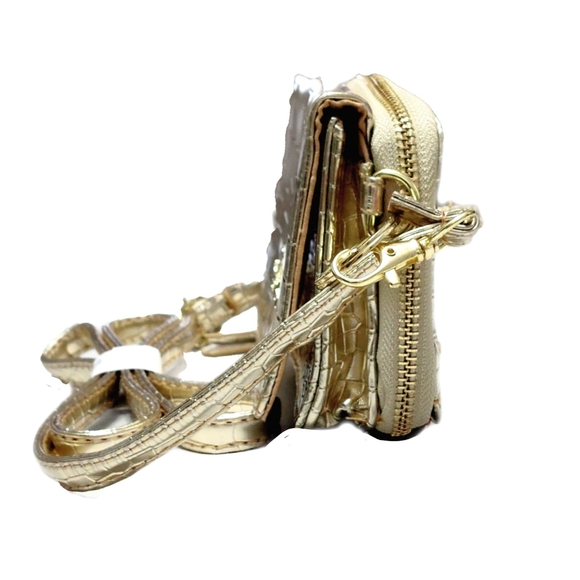 Simply Southern Womens Gold Alligator Embossed Small Crossbody Bag NEW! - Picture 2 of 10